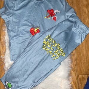 Blue Graphic Lounge Set